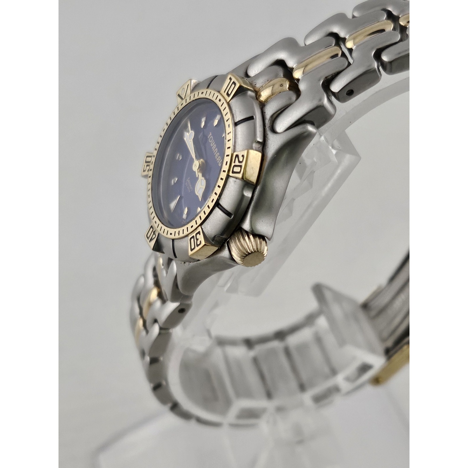 Ladies Vintage Tourneau Seapearl Dive Military Rotating Bezel New Battery Watch — image 6 of 8